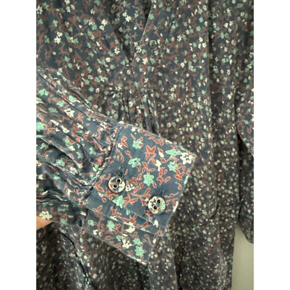 Mirth Palm Springs Caftan in Blue Florals Size Small - Picture 7 of 13